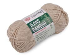 Bamboo Pletacia priadza Jeans 50 g - (129) béžová svetlá
