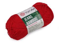 Bamboo Pletacia priadza Jeans 50 g - (144) červená