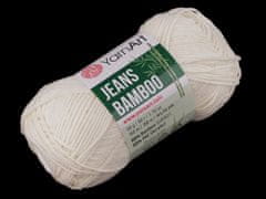 Bamboo Pletacia priadza Jeans 50 g - (102) krémová najsvet.