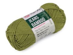 Bamboo Pletacia priadza Jeans 50 g - (137) zelená sv.