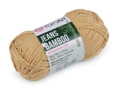 Bamboo Pletacia priadza Jeans 50 g - (130) béžová sýta