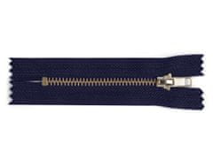 Kovový zips No 4 dĺžka 8 cm - modrá tmavá
