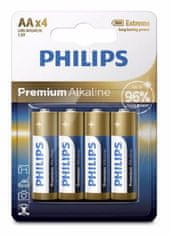 Philips batéria 4x AA (1,5V), rada Premium Alkaline