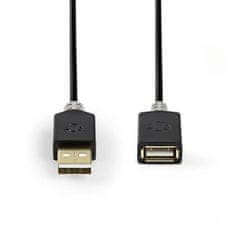 Nedis CCBW60010AT20 - USB 2.0 kábel | A Zástrčka - A Zásuvka | 2 m | Antracit
