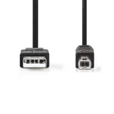 Nedis CCGB60100BK30 - USB 2.0 kábel | A Zástrčka - B Zástrčka | 3 m | Čierna farba