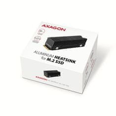 AXAGON CLR-M2XT, hliníkový pasívny chladič pre jedno aj obojstranný M.2 SSD disk, výška 24 mm