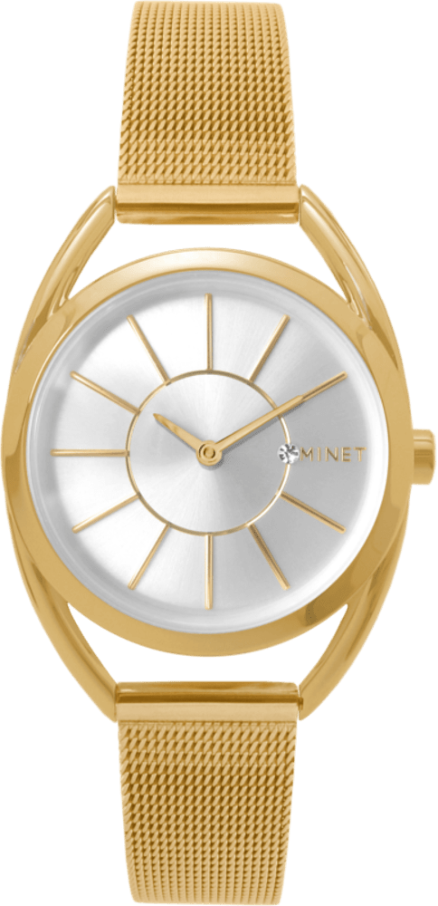 MINET Zlaté dámske hodinky ICON LIGHT GOLD MESH