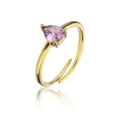 Emily Westwood Pôvabný pozlátený prsteň s ružovým zirkónom Presley EWR23055G