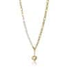 Módny pozlátený náhrdelník s perlami Lila White Necklace MCN23069G