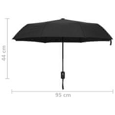 Vidaxl Automatický skladací dáždnik čierny 95 cm