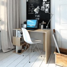 KONDELA PC stôl, dub sonoma/biela ABES