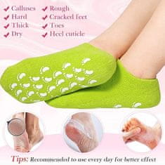 Netscroll 2x zvlhčujúce silikónové ponožky, ponožky pre starostlivosť o suché a popraskané chodidlá, ponožky s gélom a vitamínmi, ideálne riešenie pre popraskané a unavené nohy, SpaSocks
