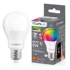 LUMILED Chytrá LED žiarovka E27 A60 9W = 60W 900lm RGB CCT + Biela WIFI TUYA SMART