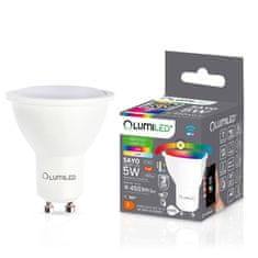 LUMILED Chytrá LED žiarovka GU10 PAR16 5W = 40W 450lm RGB CCT + Biela WIFI TUYA SMART