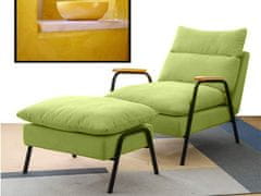 GORDON  Polohovateľné relaxačné kreslo s podnožkou ELANIE, vrátane vankúšov, 85 x 85 x 45 cm zelené