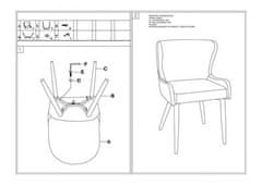 Signal Moderní jídelní židle PASSO II. VELVET, barva šedá, konstrukce černá, typ.72