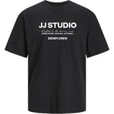 Jack&Jones Pánske tričko JJGALE Relaxed Fit 12247782 Black (Veľkosť S)