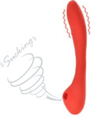 XSARA Dvoustranný elastický vibrátor stimulátor g bodu + sací masažér klitorisu 2v1 - 74019696