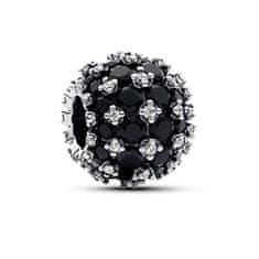 Pandora Trblietavá strieborná korálka s čiernymi zirkónmi 792630C04