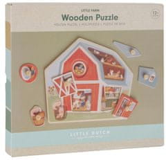 Little Dutch Vkládací puzzle dřevěné Farma