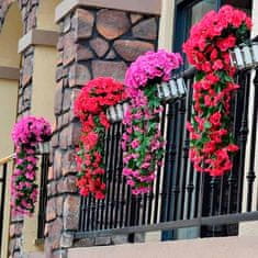 Netscroll Umelo kvetinové visiace kvety, umelé visiace kvety s prírodným vzhľadom na vonkajšie alebo vnútorné použitie, na terasu, záhradu, balkón, svadby, oslavy, chodbu, 80cm, ružovej farby, HangingFlowers