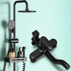 Tavalax Sprchový systém s poličkou a držiakom na ručnú sprchu s flexibilnou hadicou Tavalax PrimaOne