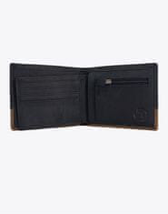 MEATFLY Pánska kožená peňaženka Eddie Premium Black/Oak