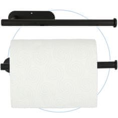 WOWO Čierny Držiak na Toaletný Papier - Kvalitný a Štýlový Doplnok do Kúpeľne