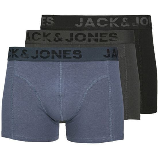 Jack&Jones 3 PACK - pánske boxerky JACSHADE 12250607 Black