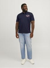 Jack&Jones Plus Pánske polo tričko JJELOGO Slim Fit 12250628 Navy Blazer (Veľkosť 7XL)