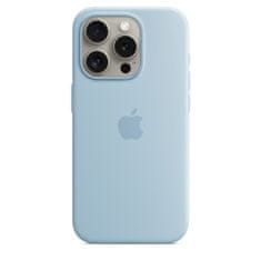 Apple iPhone 15 ProMax Silicone Case wth MS - Light Blue