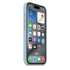 Apple iPhone 15 ProMax Silicone Case wth MS - Light Blue