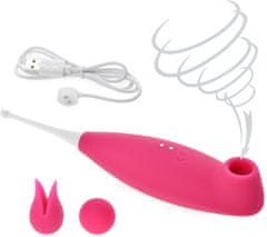 XSARA Bodový vibrátor se stimulačními návleky + sací masažér klitorisu 2 v 1 - 76170225
