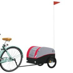Vidaxl Vozík za bicykel, čierno červený 30 kg, železo