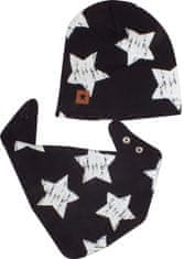 Z&Z Z&Z Bavlněná čepička + šátek, Hvězdy, černá, vel. 80