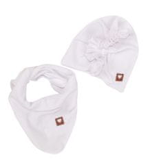 Z&Z Z&Z Stylová dětská jarní/podzimní velurová čepice, turban s šátkem, bílá, 80/98