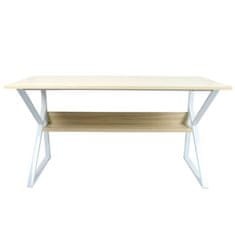 KONDELA Písací stôl s policou, dub prírodný/biela, TARCAL 100