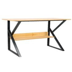KONDELA Písací stôl s policou, buk/čierna, TARCAL 100