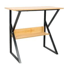 KONDELA Písací stôl s policou, buk/čierna, TARCAL 80