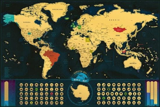 Giftio Stieracia mapa sveta EN - gold classic XXL