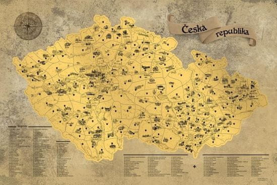 Stieracia mapa Slovenská Deluxe XXL - zlatá