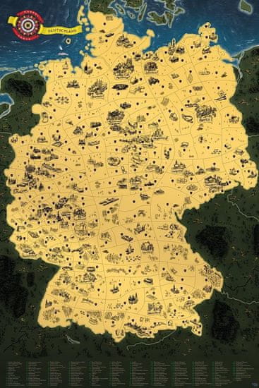 Giftio Stieracia mapa Nemecka Deluxe - zlatá