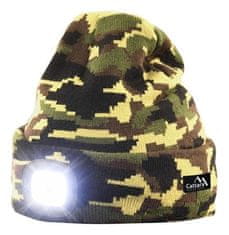 Cattara LED čelovka čiapka ARMY s LED svietidlom USB nabíjanie