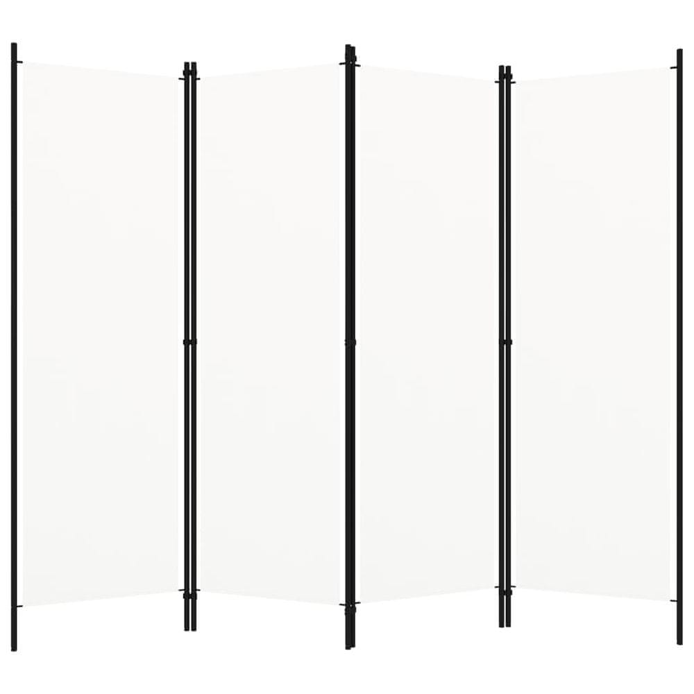 Vidaxl 4-panelový paraván biely 200x180 cm