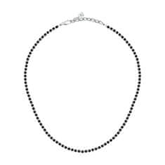 Morellato Štýlový pánsky náhrdelník s čiernymi korálkami Pietre S1728