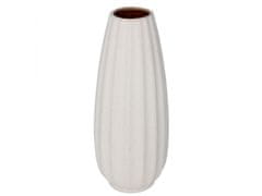 sarcia.eu Bežová keramická váza, vysoká váza na kvety 12,5x12,5x32cm
