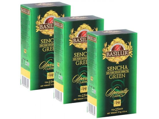 Basilur BASILUR Sencha zelený čaj vo vrecúškach, 25x1,5g