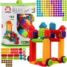 Kruzzel Farebná konštrukčná stavebnica Hedgehog Blocks 192 ks