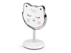 Kozmetické zrkadlo stolová mačka - krémová najsvet.