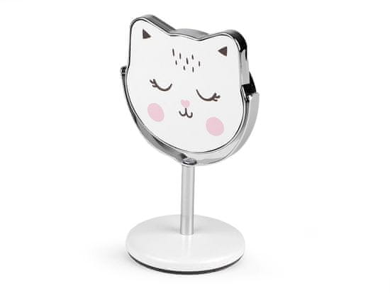 Kozmetické zrkadlo stolová mačka - krémová najsvet.